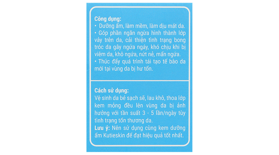 Kem bôi Kutieskin trị chàm sữa, dưỡng ẩm cho bé tuýp 30g - 14